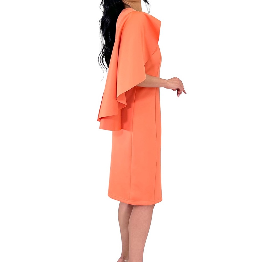 Chic Asymmetrical Orange Dress